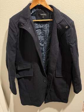 Kenneth Cole New York Men's Quilted Lined Wool Blend Coat Size M